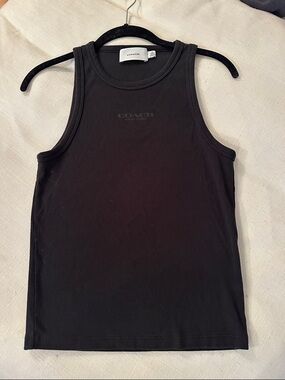 Coach Black Sleeveless Logo Tank